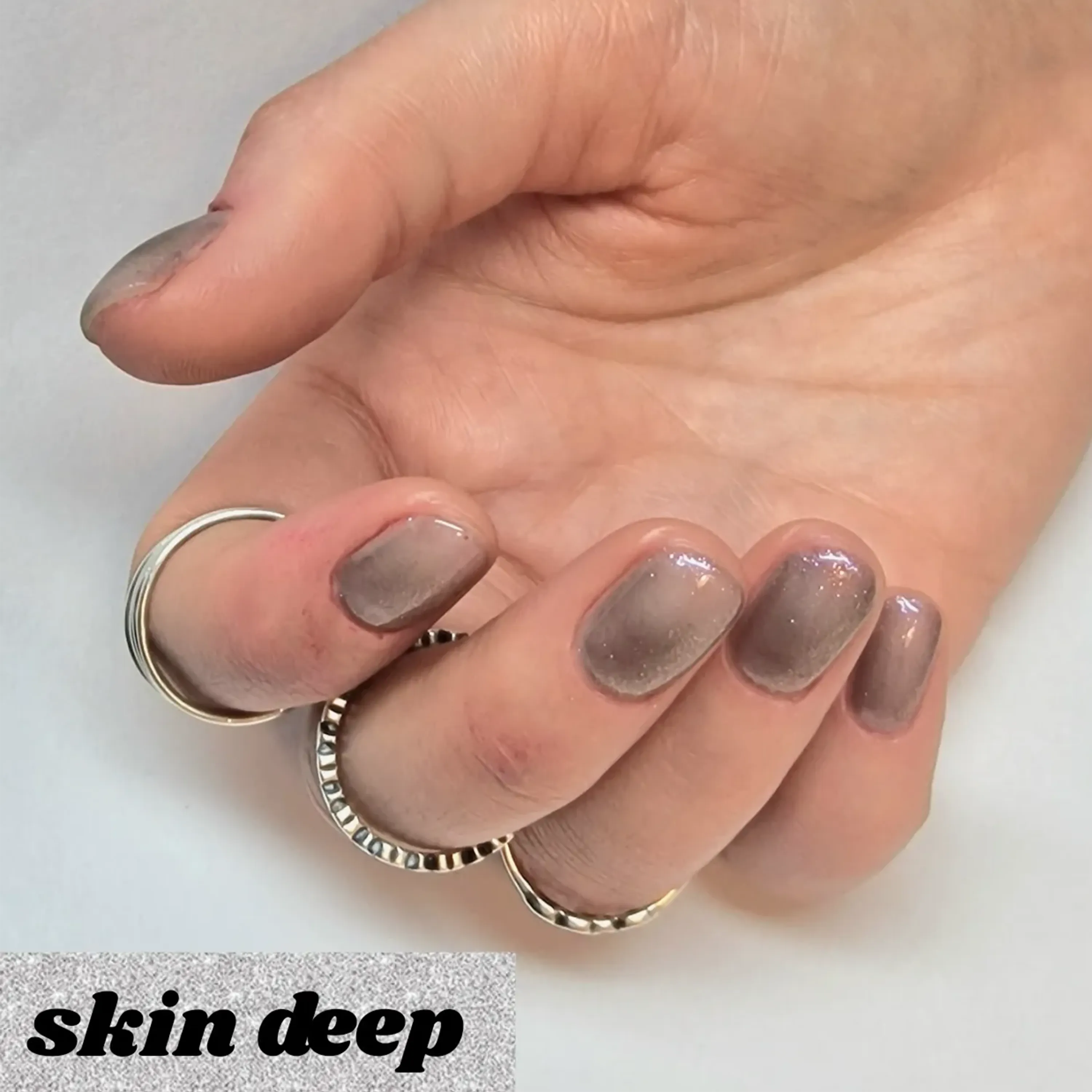 light grey nails