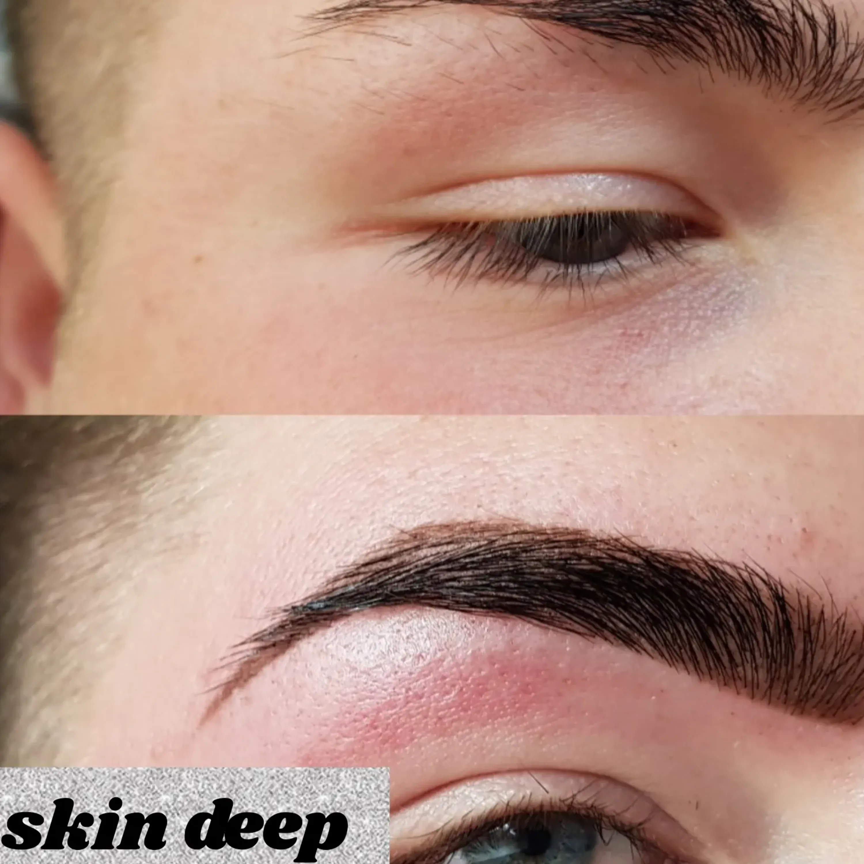 waxed eyebrows before and after